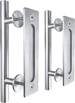 SMARTSTANDARD 12" Flush Set Stainless Steel Pull Door Hardware Handle