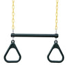 18" Trapeze Bar with Rings - Heavy Duty Steel with Plastic Coated Chains