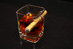 Cigar Glass Holder - Drinking Cup Whiskey Scotch Wine Bourbon - Square Mug Cigarette - Man Perfect Gift Set Accessory - Unique Luxury Old Fashioned - Smoke Lovers & eBook by E2F by STS SUPPLIES LTD