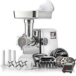 STX International STX-3000-TF Turboforce 3 Speed Electric Meat Grinder & Sausage Stuffer - Heavy Duty 1200 Watts - Size #12-4 Grinding Plates, 3 Stainless Blades, Sausage Stuffer & Kubbe Attachment