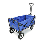 Summates Collapsible Folding Utility Wagon,Garden cart,outdoor,shopping (Blue)