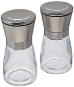 Brushed Stainless Steel Salt Mill and Pepper Grinder Set