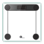 1byone Digital Body Weight Scale Bathroom Scale with Step-on Technology, 6MM Glass, Max Weight 400 Pounds