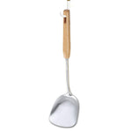 Mr.Dakai Spatula 304 Stainless Steel with Hollow Long Heat Resistant Handle Wok Utensils, Silver