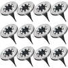 Sunco Lighting 12 Pack Solar Path Lights, Dusk-to-Dawn, Cross Spike Stake for Easy in Ground Install, Solar Powered LED Landscape Lighting - RoHS/CE