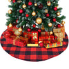 ATLIN Buffalo Plaid Christmas Tree Skirt - Larger 3 Inch Red and Black Checks for a Traditional Look - Machine Wash and Dry – 3 ft and 4 ft Models