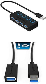 Sabrent 4-Port USB 3.0 Hub with Individual LED Power Switches (HB-UM43)