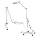 Opard Magnifying Lamp LED Floor Lamp with Magnifying Glass Light Clamp Stand Adjustable Arm for Reading, Close Work, Dental, Beauty