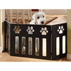 Pet Store Wooden Paw Decor Pet Gate (Black)