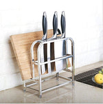 Knife Drying Rack Stainless Steel Knife Block w\ Cutting Board Hoder