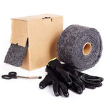 Nordstrand Steel Wool Mice Control - Pest & Rodent Proof Metal Wire Mesh Roll 5ft 4in - Fill Fabric to Block Mouse & Rat Holes - Includes Scissors & Protective Gloves