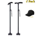 LabNovations Medical Posture Walking Cane, Portable Self-Standing 10 Height Lightweight Adjustable, Folding, Collapsible Hand Walking Stick for Men & Women. 360 Traction Tip