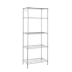 Rackaphile 5-Tier Classic Wire Storage Rack Organizer Kitchen Shelving Unit, Silver Grey