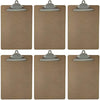 Letter Size Clipboard Standard Clip 9'' x 12.5'' Hardboard (Pack of 6)