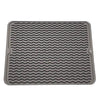 Silicone Dish Drying Mat, 16 x 12 inch Durable Kitchen Drainer Pad with Heat Resistant Trivet,Large Dish Washer Safe