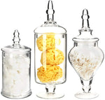 Mantello Decor Glass Apothecary Jars (Clear, Medium, Set of 3)