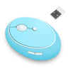 SUPSOO V50 Wireless Mouse Cute Design, 2.4G Ergonomic Optical Mouse with USB Nano Receiver for Right Hand Use, Battery Included, 1600 DPI, 6 Buttons for PC, Tablet, Computer, Laptop (Blue)