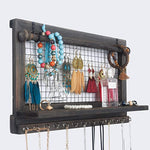 RHF Jewelry Organizer, Rustic Home Decor, Jewelry Holder Organizer, Necklace Holder, Earring Organizer, Jewelry Storage, Jewelry Shelf (Rustic)