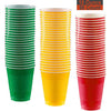 18 oz Party Cups, 96 Count - Festive Green, Sunshine Yellow, Red - 32 Each Color