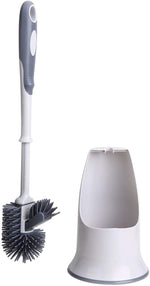 COSTOM Toilet Brush Set,Toilet Bowl Brush and Holder for Bathroom Toilet - White