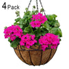 Amagabeli 4 Pack Metal Hanging Planter Basket with Coco Coir Liner 14 Inch Round Wire Plant Holder with Chain Porch Decor Flower Pots Hanger Garden Decoration Indoor Outdoor Watering Hanging Baskets