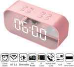 Konesky - Reloj despertador portátil con Bluetooth para altavoz, pantalla LED digital, BT 5,0 AUX TF, altavoz inalámbrico, altavoz estéreo, columna de altavoz, caja de sonido de música