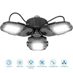 Opard 80W LED Garage Lights, Deformable Garage Light with 3 Adjustable Wings, 8000LM, E26 LED Shop Light, Barn Light, High Bay Light, Ceiling Lighting Fixture for Warehouse (No Motion Detection)