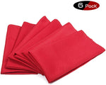 AIFUSI Cloth Napkins, Red Christmas Dinner Napkin 100% Polyester Washable Reusable for Home Dinner/Party/Wedding/Restaurant/Banquet/Christmas/New Years - Set of 6, 19" x 19"