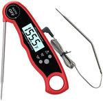 A ALPS Oven Safe Leave in Meat Thermometer, Dual Probe Instant Read Food Meat Thermometer Digital with Alarm Function for Cooking, BBQ, Smoker and Grill (Black)