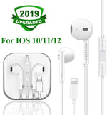 MUXITEK Earphones Headphone with Microphone and Volume Control, Compatible with iPhone 11/11Pro/11Pro Max/Xs/XS Max/XR/X/8/8 Plus/7 and iOS 10/11/12 (White)