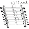 Pants Hangers - Skirt Hangers 24 Pack Skirt Metal Pants Hangers Chrome Skirt Hangers with Non-slip Adjustable Clips Space Saving Pants Hanger for All Kinds of Clothes Pants by GoodtoU