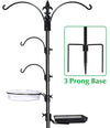 Gray Bunny GB-6844 Premium Bird Feeding Station Kit, 22" Wide x 91" Tall (82 inch Above Ground) Black, A Multi Feeder Hanging Kit & Bird Bath for Attracting Wild Birds, Birdfeeder and Planter Hanger