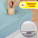 EMONIA Queen Mattress Topper - 3 inch Memory Foam Bed Mattress Pad with Bamboo Mattress Cover