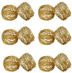 Godinger Gold Round Mesh Napkin Rings - Set of 12