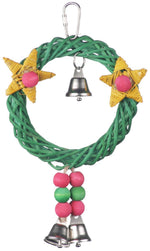 Super Bird Creations 8 by 6-Inch X-mas Wreath Vine Swing Bird Toy, Medium