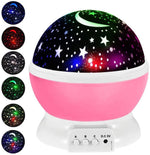 Kingtoys Moon Star Projector,Baby Night Lights， Romantic LED Night Light, 360-degree Rotating 4 LED Bulbs,Suitable for Parties, Children's bedrooms or to be Christmas Gifts.