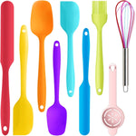 9 Piece Silicone Spatula Set - 446°F Heat Resistant Rubber Spatula .Kitchen Spatulas.Plastic Spatula. for Cooking, Baking, Mixing. Nonstick Cookware friendly.