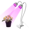 LED Grow Light 50W Full Spectrum Dual Head Desk Clip Grow Lamp with 360 Degree Flexible Gooseneck and Separated Switch Light for Home Potted Plant, Indoor Garden Greenhouse Hydroponics