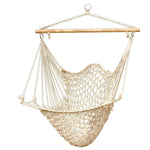 Z ZTDM Hanging Rope Chair, Swing Seat Cotton Canvas Hammock for Indoor Outdoor Garden Yard (Beige net Chair)