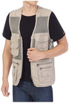 Men's Safari Fishing Hunting Mesh Vest Photography Work Multi-Pockets Outdoors Travel Journalist's Jacket