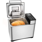 KBS Automatic 2LB Bread Maker Machine, Large LCD Display Touch with Nut Dispenser, Programmable 17 Menus 3 Crust Colors, 1 Hour Keep Warm 15 Hrs Delay Time, Gluten Free Whole Wheat, Stainless Steel