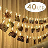 40 LED Photo Clip String Lights, Battery Powered Lights with Photo Clips,Picture Lights for Hanging Photos Pictures Cards, Memos, Artwork, Ideal Gift for Dorms Bedroom Decoration (Warm White)