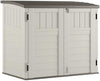 Durable Double-wall Resin Construction and Reinforced Floor Horizontal Outdoor Storage Shed, Vanilla and Stoney, 34 Cubic Feet Idea for Patio, Deck, Yard, Porch, Garage, and Shed Storage