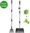 MIDOG Dog Pooper Scooper, Pet Poop Tray and Rake Set for Large Dogs - Long Adjustable Handle Bin with Rake for Dog