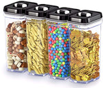 Dwellza Kitchen Airtight Food Storage Containers with Lids – 6 Piece Set/All Same Size - Medium Air Tight Snacks Pantry & Kitchen Container - Clear Plastic BPA-Free - Keeps Food Fresh & Dry