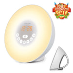 Sunrise Alarm Clock, Wake Up Light with 6 Nature Sounds, FM Radio, Color Light, Bedside Sunrise Simulator (White)