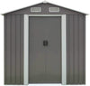 Outdoor Storage Shed 6 x 4 Feet Utility Tool Shed Garden Vents kit with Waterproof Garage Galvanized Steel Parts with Grey Sliding Grey Doors