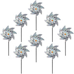 Bird Blinder Pinwheels Sparkly Silver Mylar Pin Wheel Holographic Spinners Whirl Reflective Pinwheel Scare Birds Away for Garden Party Lawn Kids Decor