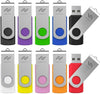 32GB Flash Drives Bulk 10 Pack USB 2.0 32 GB Thumb Drive Jump Drive Pen Drive Memory Drive Zip Drive with LED Light for Storage by Imphomius - 10Pack,Multicoloured