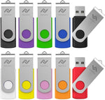 32GB Flash Drives Bulk 10 Pack USB 2.0 32 GB Thumb Drive Jump Drive Pen Drive Memory Drive Zip Drive with LED Light for Storage by Imphomius - 10Pack,Multicoloured